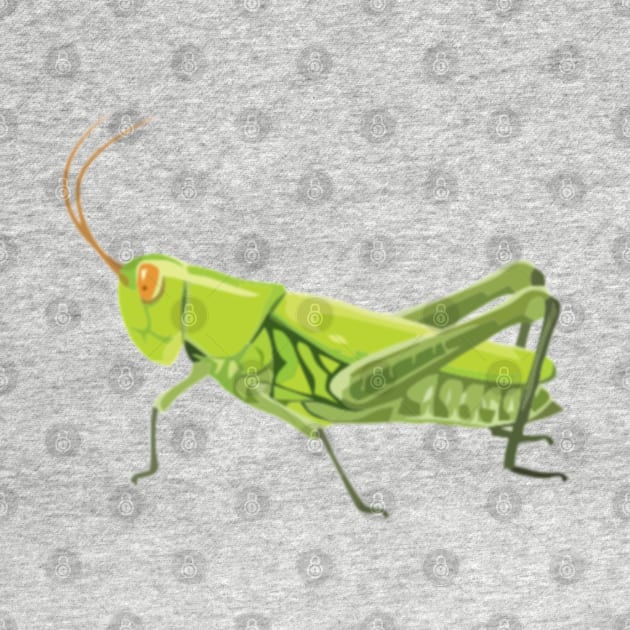 Green Milkweed Grasshopper Digital Painting by gktb